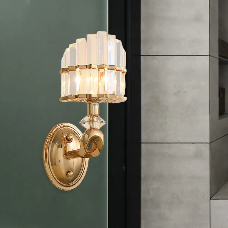 Postmodern gold crystal rod wall light bedroom sconce 110v 220v