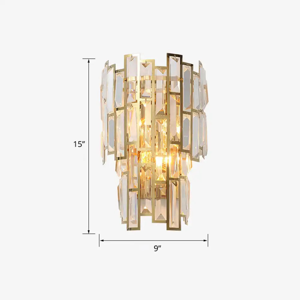 Postmodern gold crystal sconce light fixture living room wall lamp