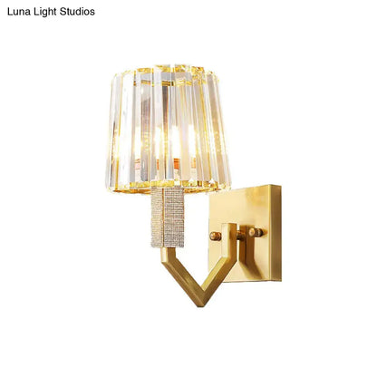 Postmodern gold crystal wall lamp bedroom wall mount light