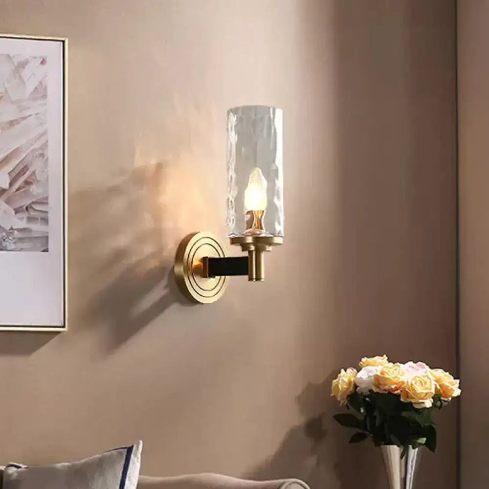 Postmodern gold crystal wall mounted light living room sconce