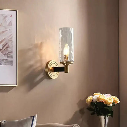 Postmodern gold crystal wall mounted light living room sconce