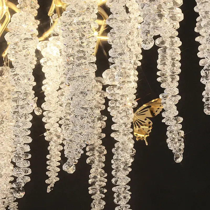 Postmodern gold crystal chandelier for dining room