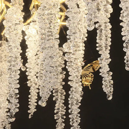 Postmodern gold crystal chandelier for dining room