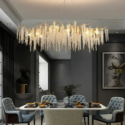 Postmodern gold crystal chandelier for dining room