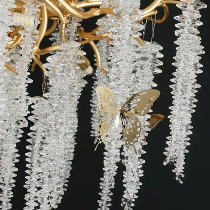 Postmodern gold crystal chandelier for dining room