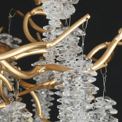 Postmodern gold crystal chandelier for dining room