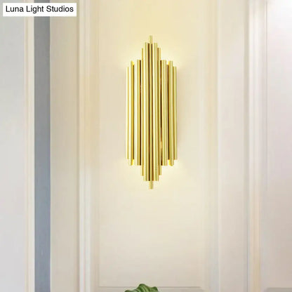Postmodern gold finish flute wall mount living room sconce
