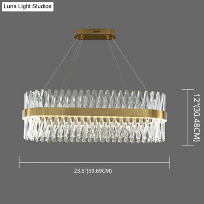 Postmodern gold finish geometric k9 crystal pendant light bedroom