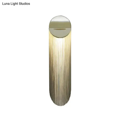 Postmodern gold fringed wall light fixture bedroom sconce