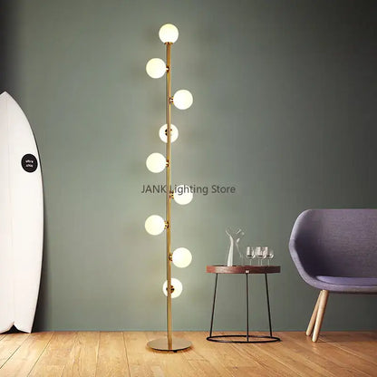 Postmodern gold glass ball standing lamp living room floor light