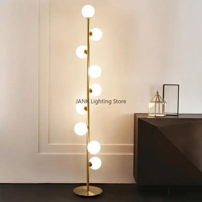 Postmodern gold glass ball standing lamp living room floor light