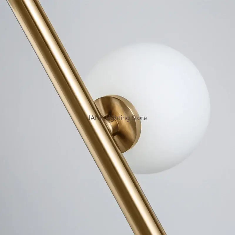 Postmodern gold glass ball standing lamp living room floor light