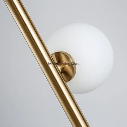 Postmodern gold glass ball standing lamp living room floor light