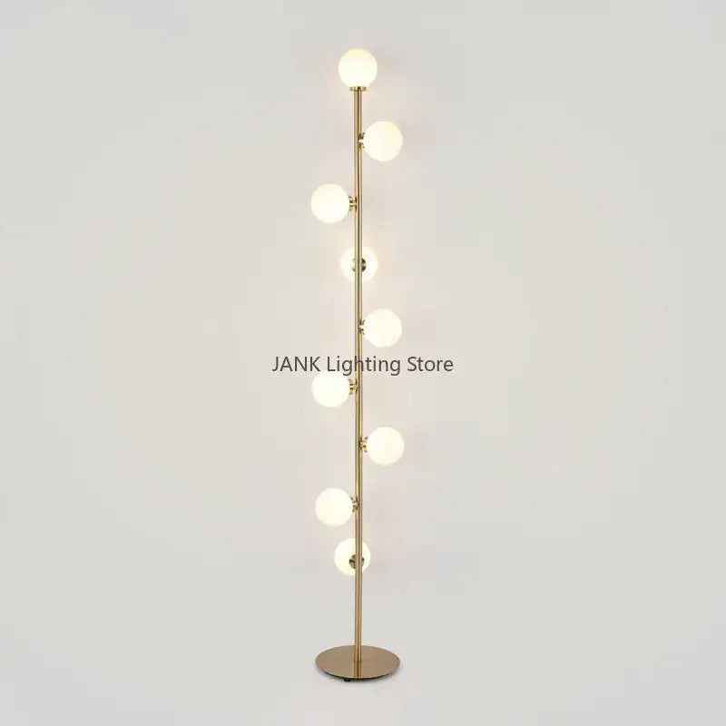 Postmodern gold glass ball standing lamp living room floor light