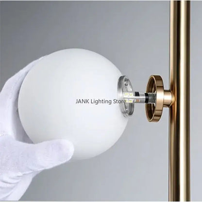 Postmodern gold glass ball standing lamp living room floor light