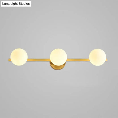 Postmodern gold glass globe wall sconce bathroom fixture height 11in