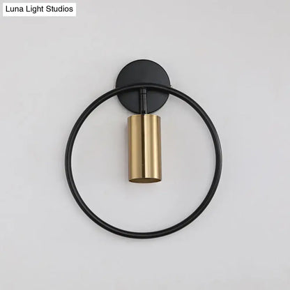 Postmodern gold halo ring wall sconce bedroom 16 inches fixture height