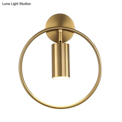Postmodern gold halo ring wall sconce bedroom 16 inches fixture height