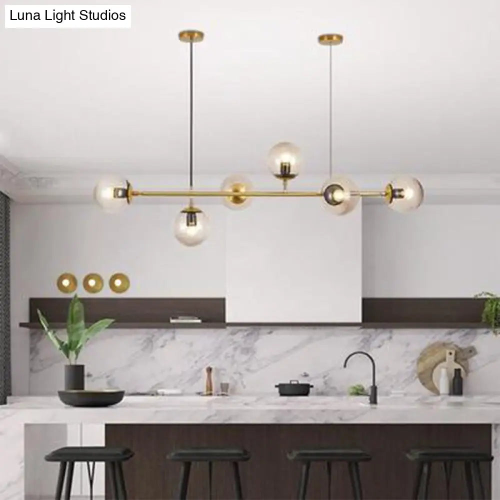 DecorBites™ Postmodern Gold Island Pendant with Glass Shades- Set of 6