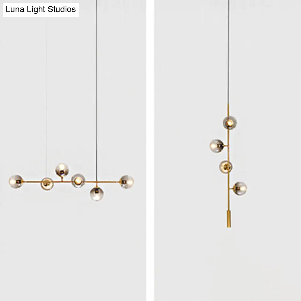 DecorBites™ Postmodern Gold Island Pendant with Glass Shades- Set of 6