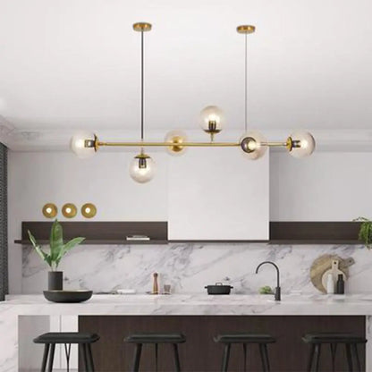 DecorBites™ Postmodern Gold Island Pendant with Glass Shades- Set of 6