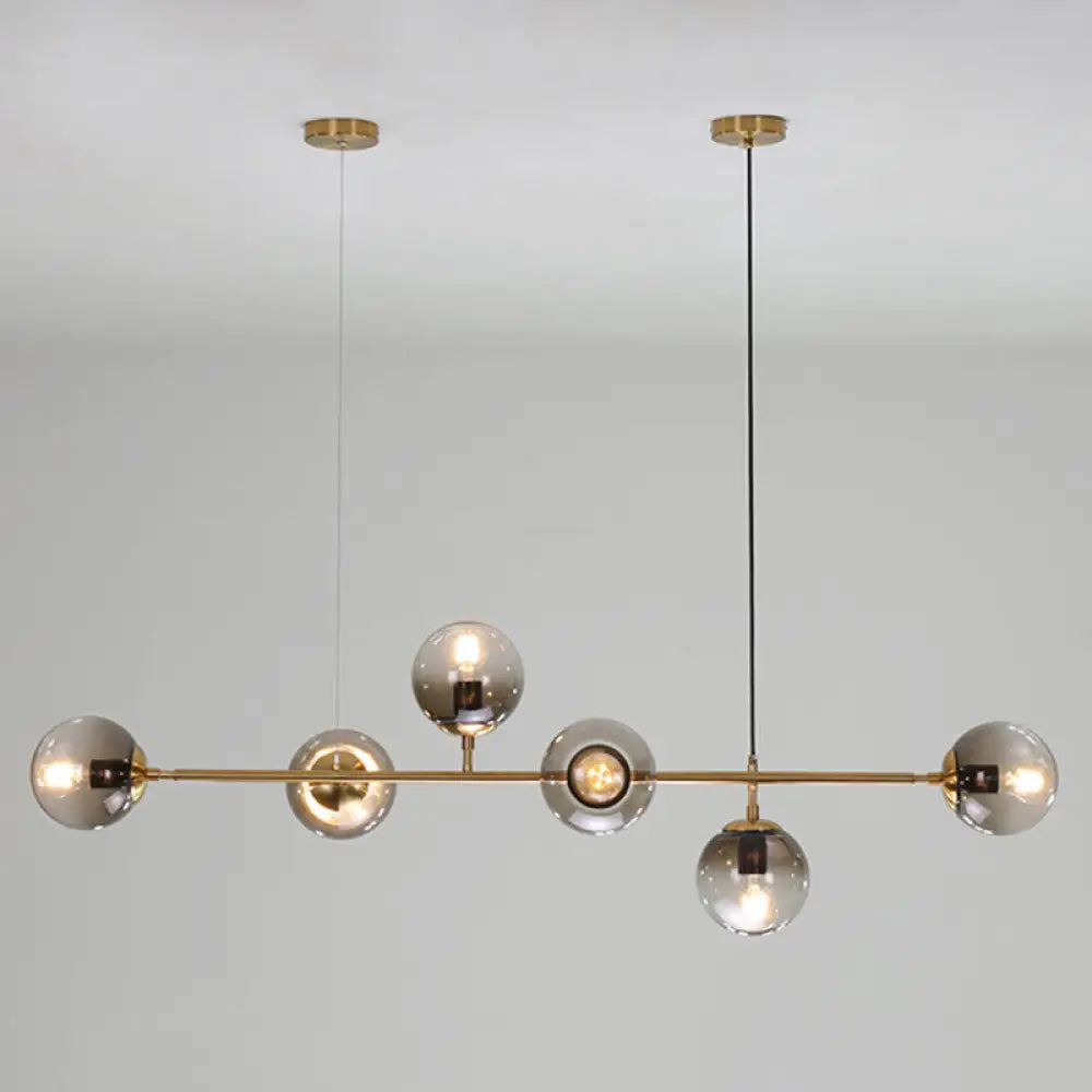 DecorBites™ Postmodern Gold Island Pendant with Glass Shades- Set of 6
