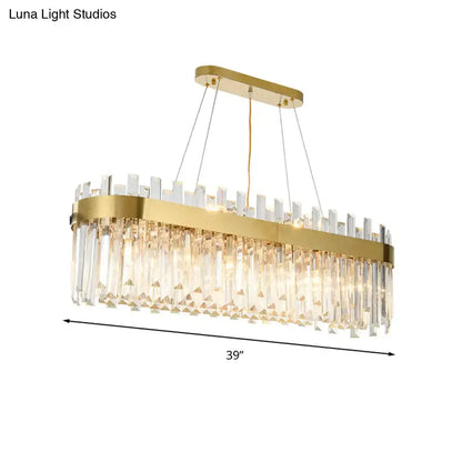 Postmodern gold oval island lighting fixture dining room crystal 110v-120v
