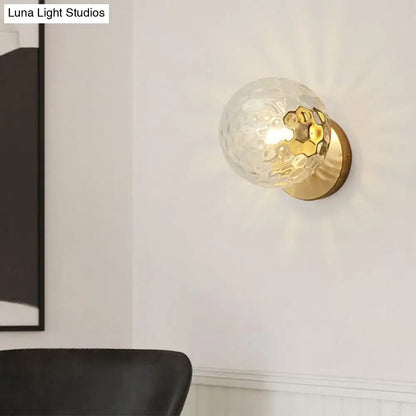 Postmodern gold textured glass ball wall sconce – stairway lighting