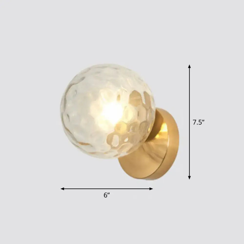 Postmodern gold textured glass ball wall sconce – stairway lighting