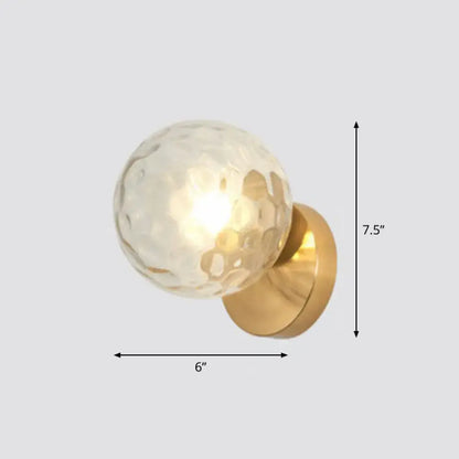 Postmodern gold textured glass ball wall sconce – stairway lighting