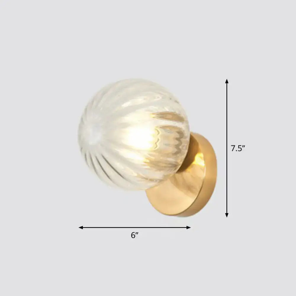 Postmodern gold textured glass ball wall sconce – stairway lighting