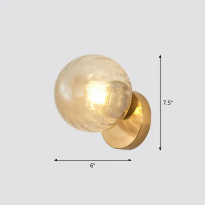 Postmodern gold textured glass ball wall sconce – stairway lighting