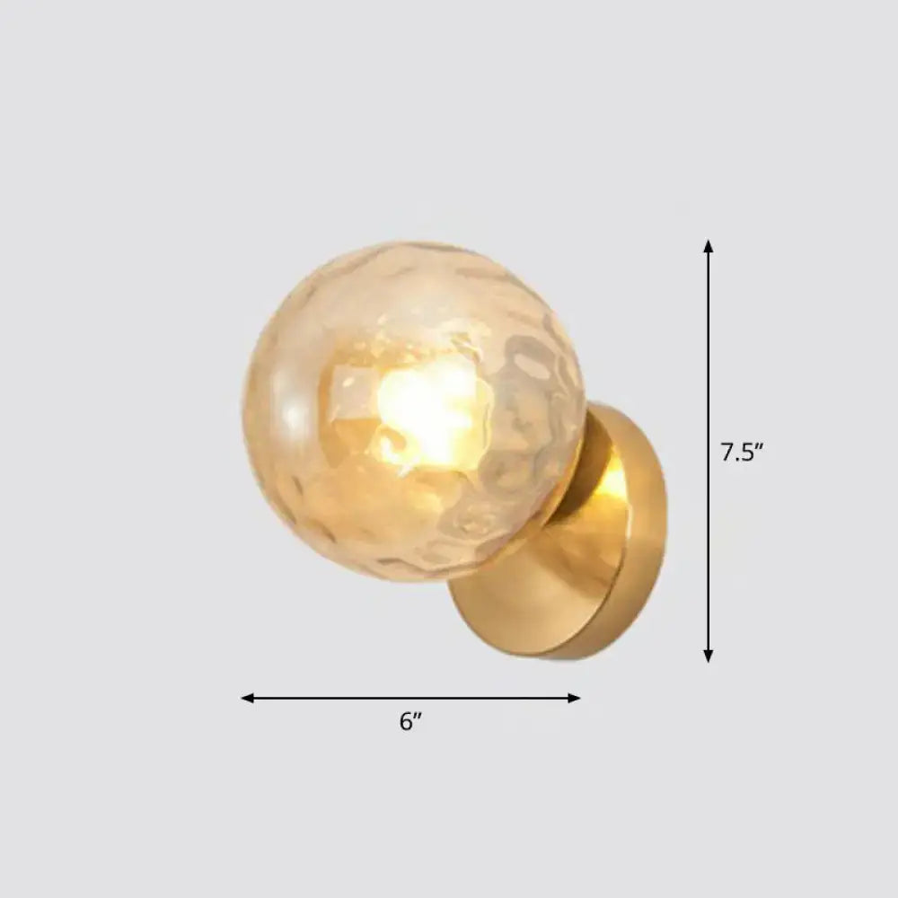 Postmodern gold textured glass ball wall sconce – stairway lighting