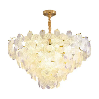 Postmodern lavender & white glass flower princess pendant light bedroom