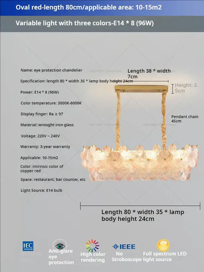 Postmodern lavender & white glass flower princess pendant light bedroom