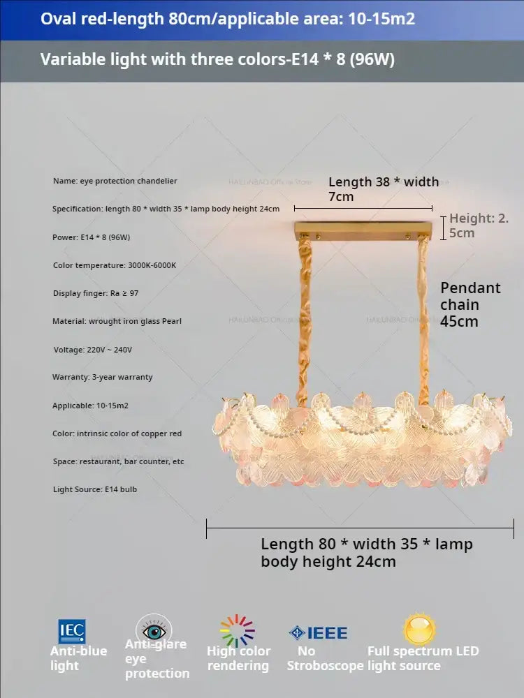 Postmodern lavender & white glass flower princess pendant light bedroom