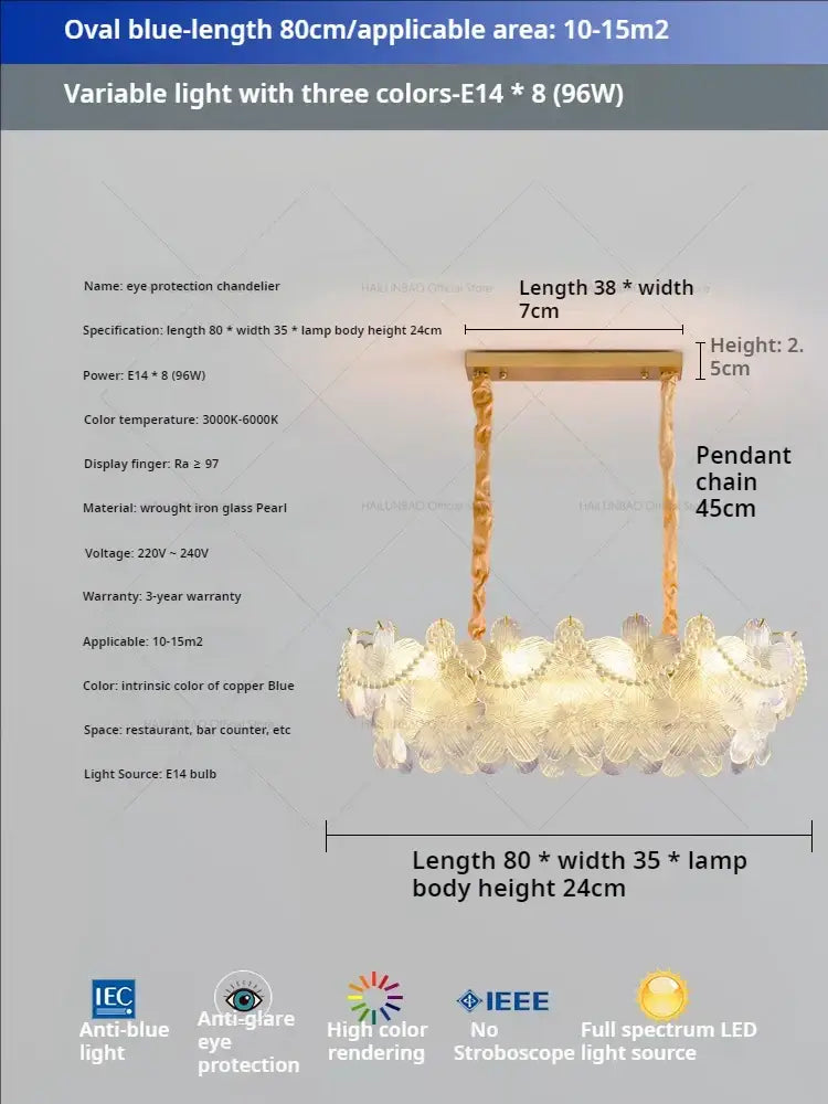 Postmodern lavender & white glass flower princess pendant light bedroom