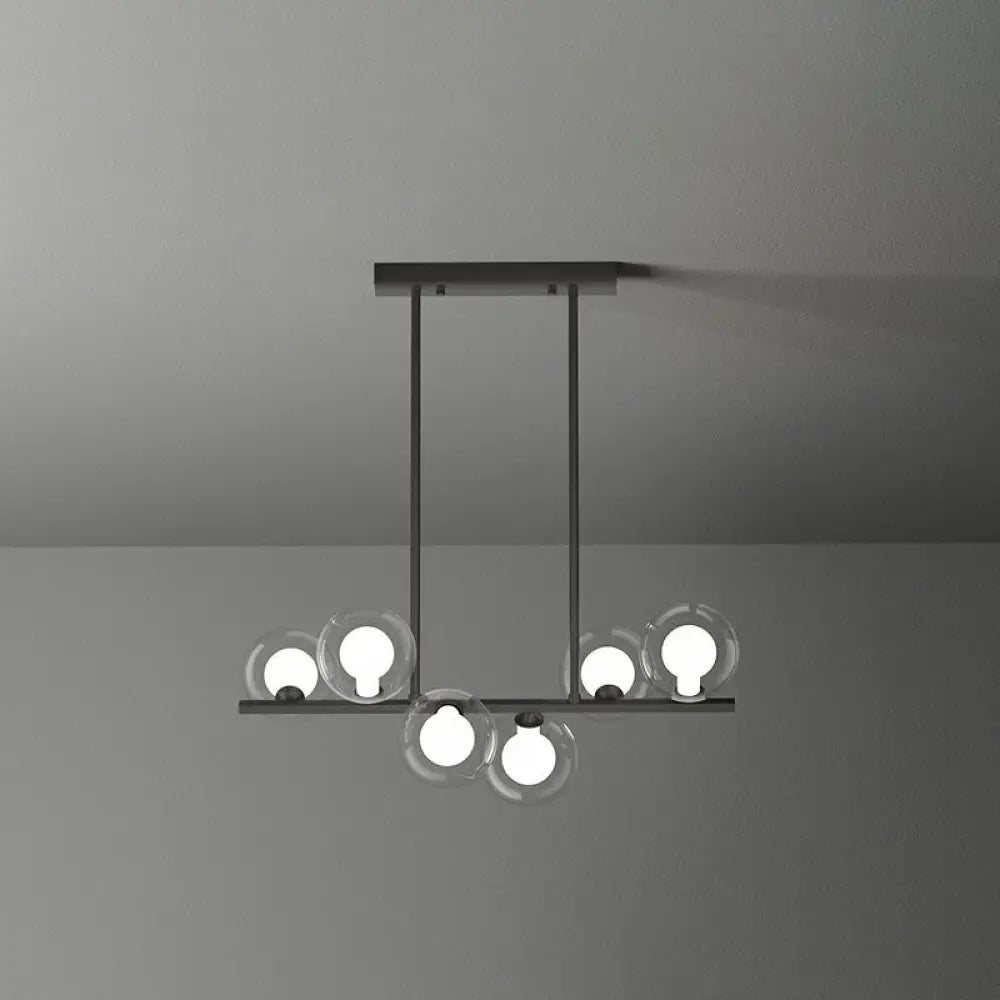DecorBites™ Postmodern LED Island Light with Clear and White Glass Shades