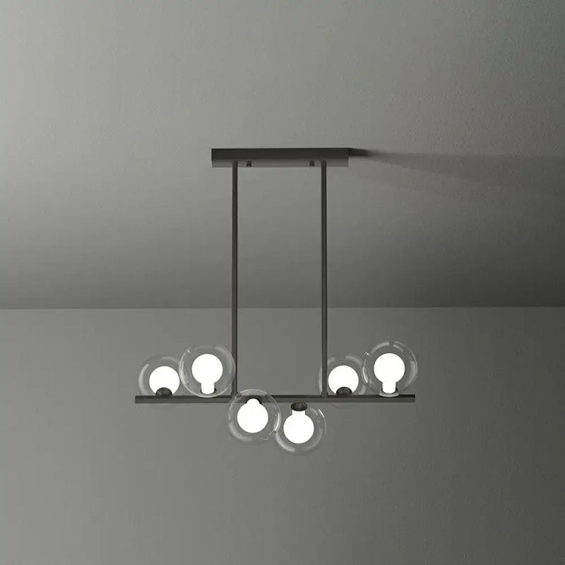 DecorBites™ Postmodern LED Island Light with Clear and White Glass Shades