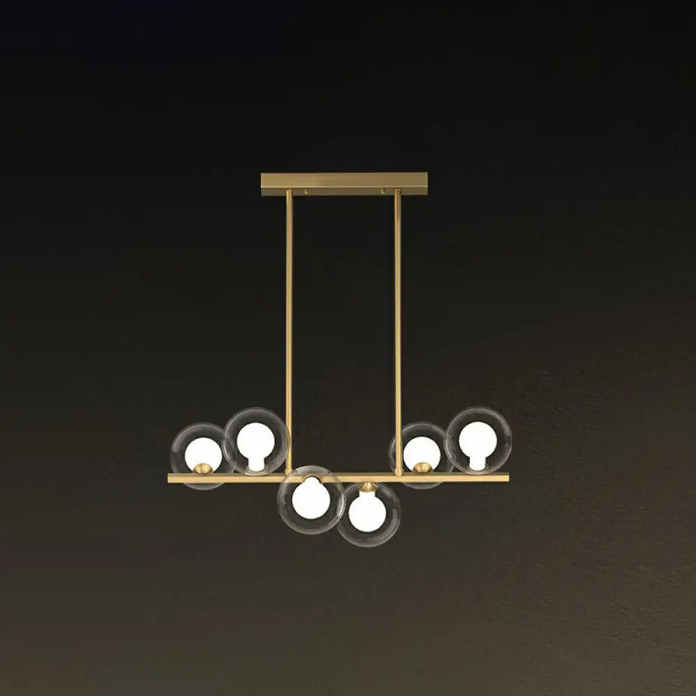 DecorBites™ Postmodern LED Island Light with Clear and White Glass Shades