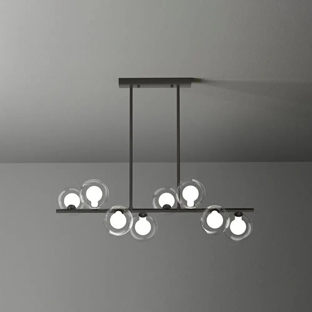 DecorBites™ Postmodern LED Island Light with Clear and White Glass Shades