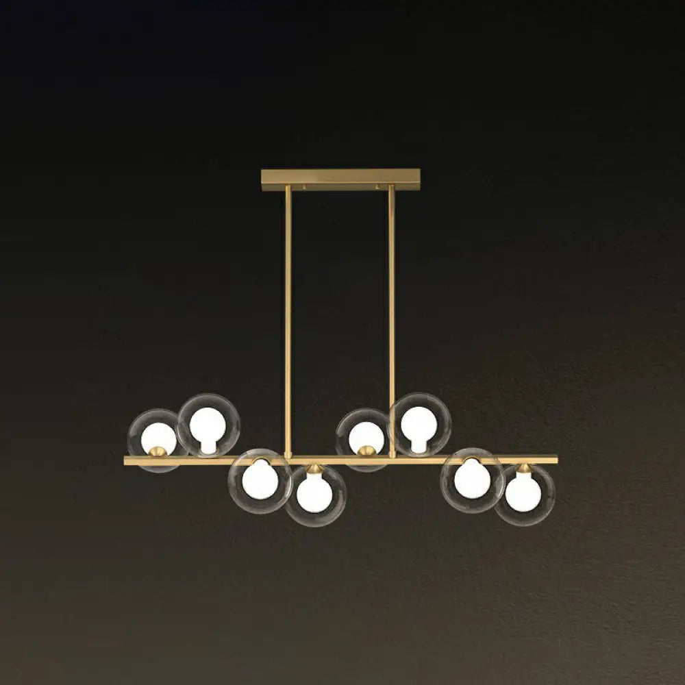 DecorBites™ Postmodern LED Island Light with Clear and White Glass Shades