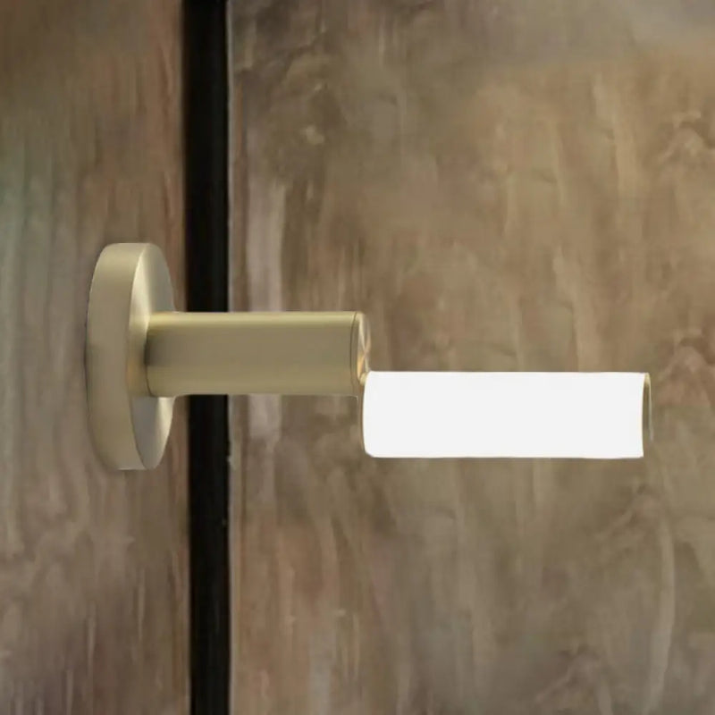 DecorBites™ Postmodern LED Wall Sconce Light with Gold Metal Frame and Pipe Acrylic Shade for Bedroom