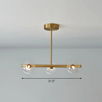 DecorBites™ Postmodern Linear Island Lamp - Glass Pendant Light in Brass for Dining Room