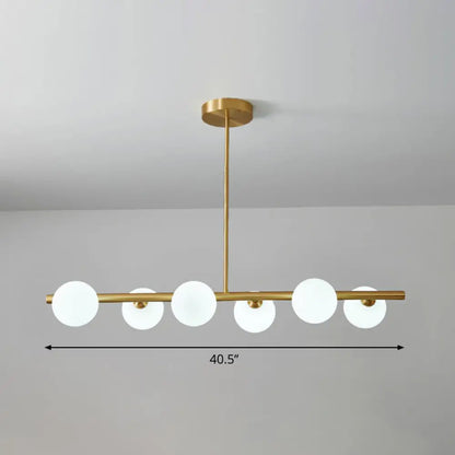 DecorBites™ Postmodern Linear Island Lamp - Glass Pendant Light in Brass for Dining Room