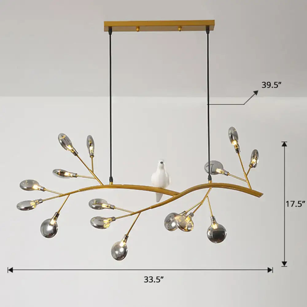 Postmodern metal bird island light black & white dining room hanging lamp