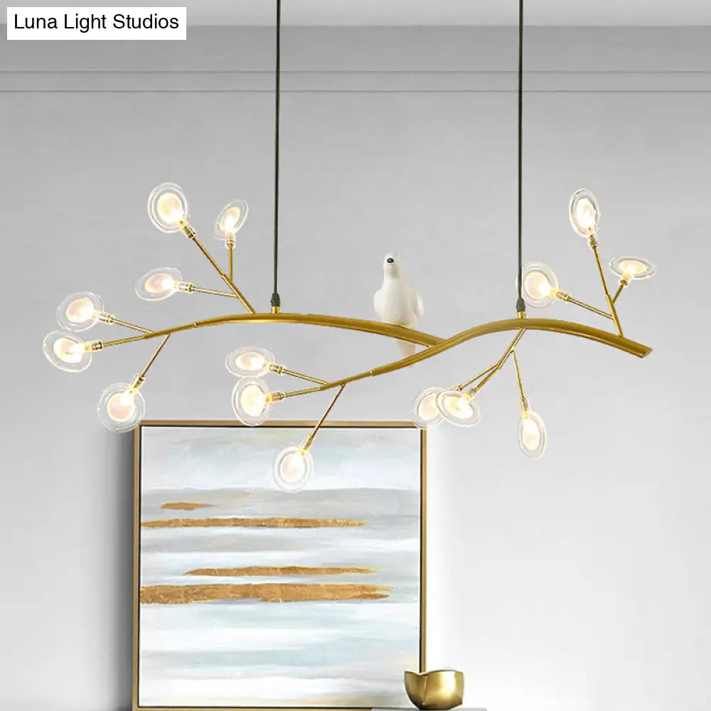 DecorBites™ Postmodern Metal Island Light with Bird and 15-Head Hanging Lamp for Restaurants