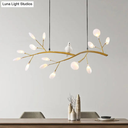 DecorBites™ Postmodern Metal Island Light with Bird and 15-Head Hanging Lamp for Restaurants