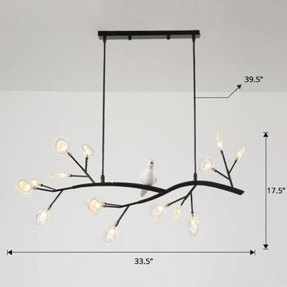 DecorBites™ Postmodern Metal Island Light with Bird and 15-Head Hanging Lamp for Restaurants