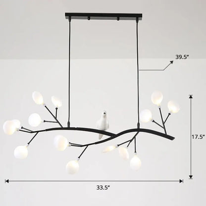 DecorBites™ Postmodern Metal Island Light with Bird and 15-Head Hanging Lamp for Restaurants